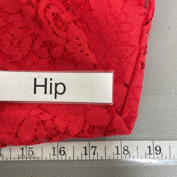 If By Sea NWT Where Is The Party Dress Lace Long Sleeve Midi Red Size Small S - Picture 16 of 16